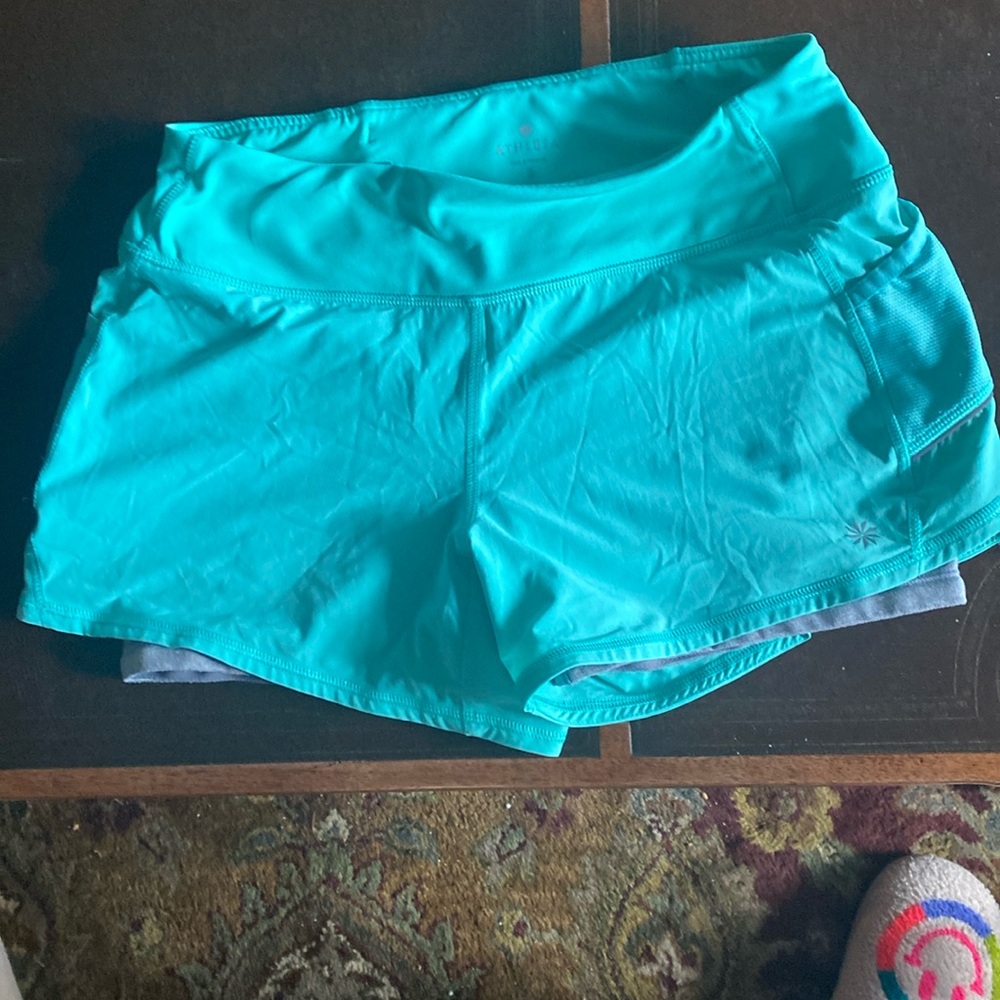 Athleta lined green shorts S